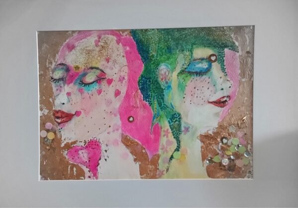 colorful painting 2 faces