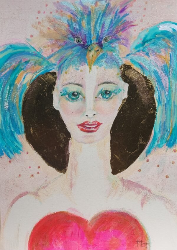eagle, woman, gold,
