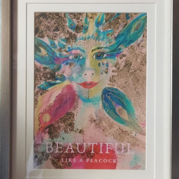 The Peacock Goddess medium sized framed print