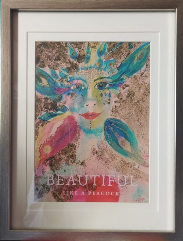 The Peacock Goddess medium sized framed print